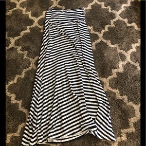 Blue and white striped dress